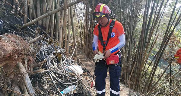 瀘州救援隊裝備科洛急救包執行余燼撲滅任務